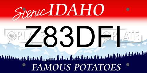 Z83DFI Idaho License Plate