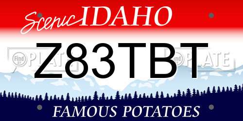 Z83TBT Idaho License Plate