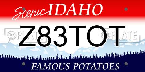 Z83TOT Idaho License Plate