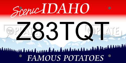 Z83TQT Idaho License Plate