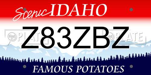 Z83ZBZ Idaho License Plate