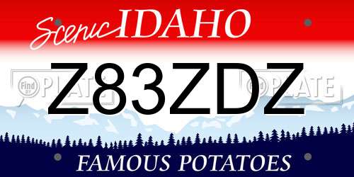 Z83ZDZ Idaho License Plate