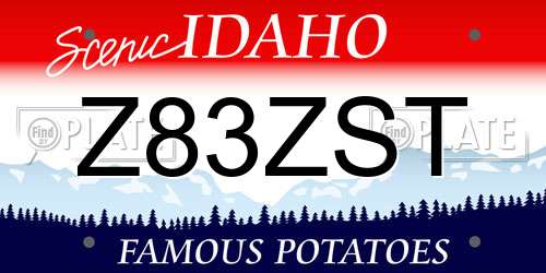 Z83ZST Idaho License Plate