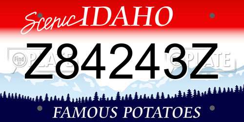 Z84243Z Idaho License Plate