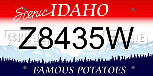 Z8435W Idaho License Plate