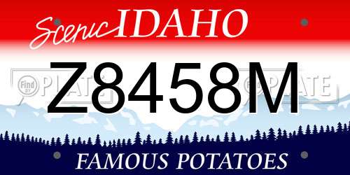 Z8458M Idaho License Plate