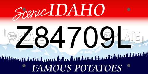 Z84709L Idaho License Plate