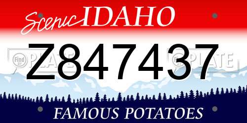 Z847437 Idaho License Plate