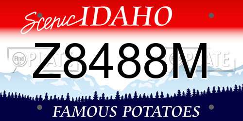 Z8488M Idaho License Plate