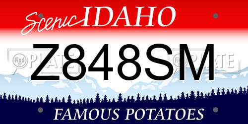 Z848SM Idaho License Plate
