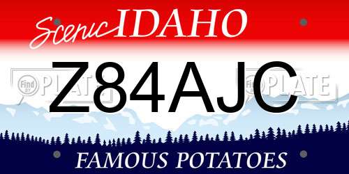 Z84AJC Idaho License Plate