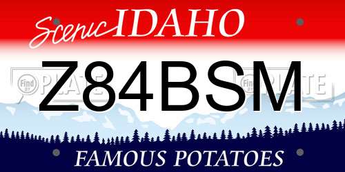 Z84BSM Idaho License Plate