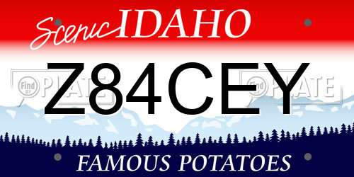 Z84CEY Idaho License Plate