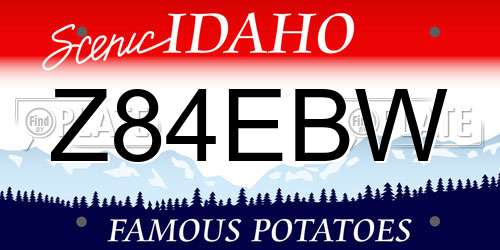 Z84EBW Idaho License Plate
