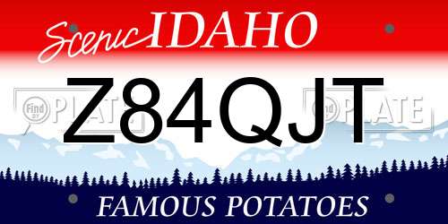 Z84QJT Idaho License Plate