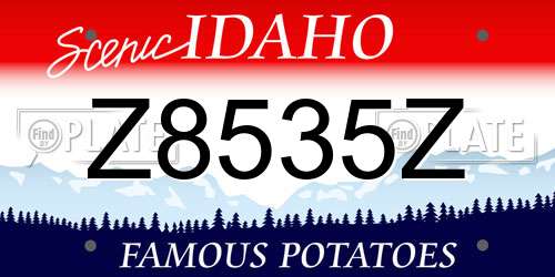 Z8535Z Idaho License Plate