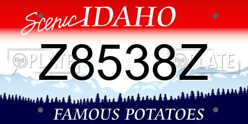 Z8538Z Idaho License Plate