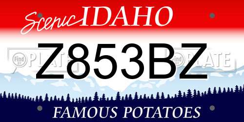 Z853BZ Idaho License Plate