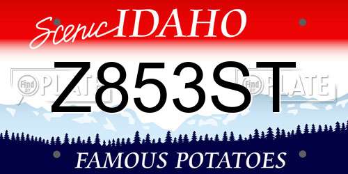 Z853ST Idaho License Plate