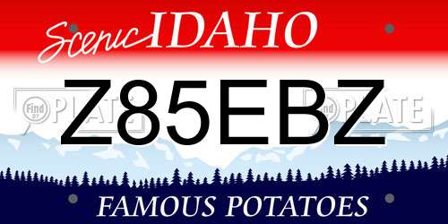 Z85EBZ Idaho License Plate
