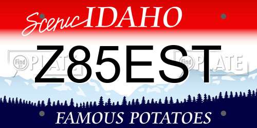 Z85EST Idaho License Plate