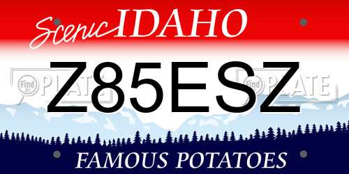 Z85ESZ Idaho License Plate
