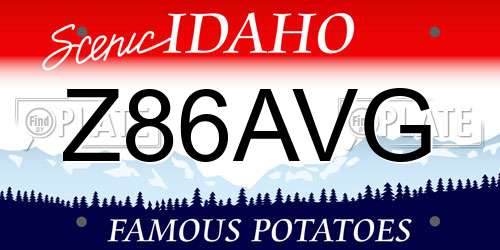 Z86AVG Idaho License Plate