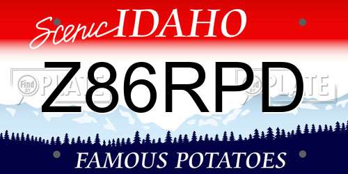 Z86RPD Idaho License Plate