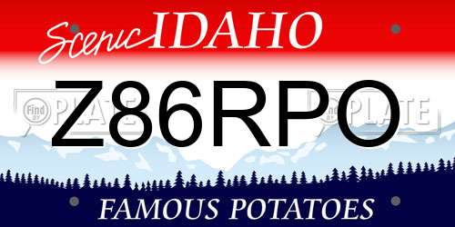 Z86RPO Idaho License Plate