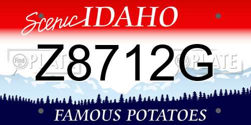 Z8712G Idaho License Plate