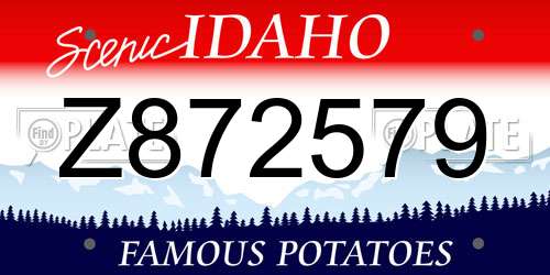 Z872579 Idaho License Plate