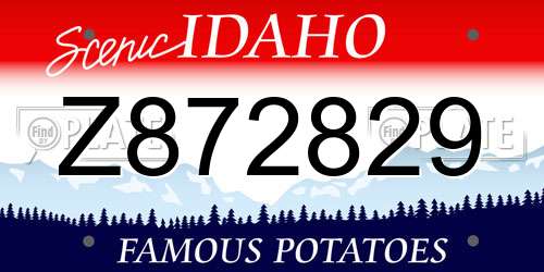 Z872829 Idaho License Plate