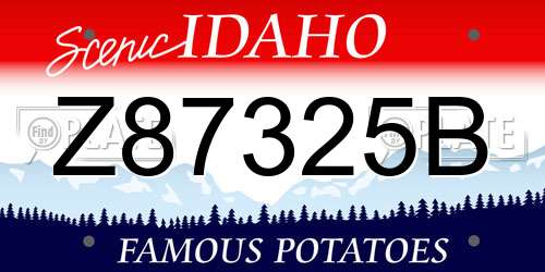 Z87325B Idaho License Plate
