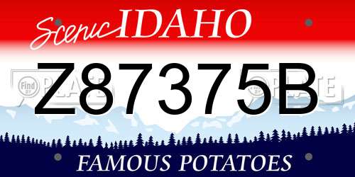Z87375B Idaho License Plate