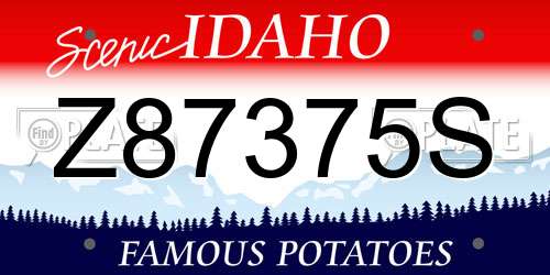 Z87375S Idaho License Plate