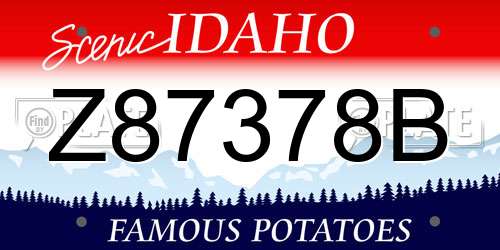 Z87378B Idaho License Plate