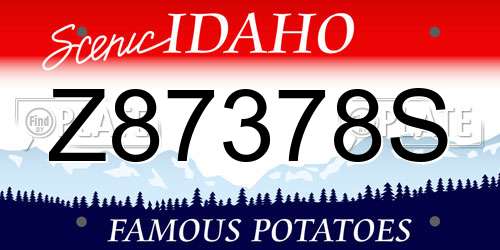 Z87378S Idaho License Plate