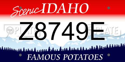 Z8749E Idaho License Plate