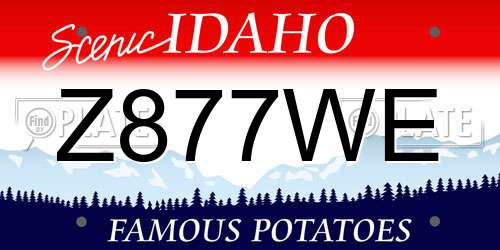 Z877WE Idaho License Plate