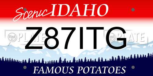 Z87ITG Idaho License Plate