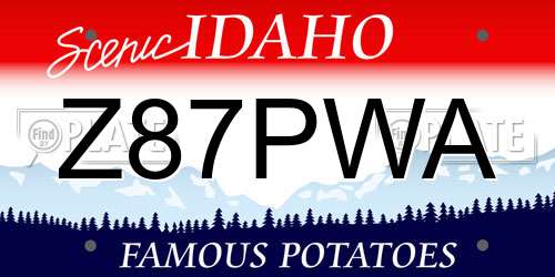 Z87PWA Idaho License Plate
