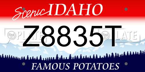 Z8835T Idaho License Plate