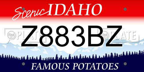 Z883BZ Idaho License Plate