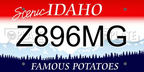 Z896MG Idaho License Plate
