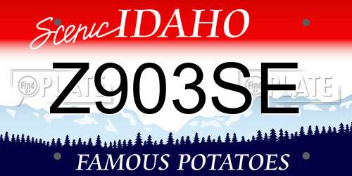 Z903SE Idaho License Plate