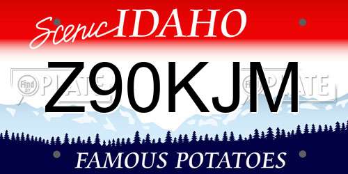Z90KJM Idaho License Plate