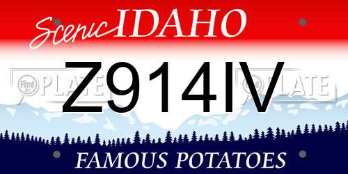 Z914IV Idaho License Plate