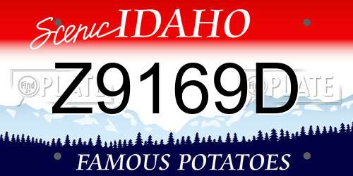 Z9169D Idaho License Plate