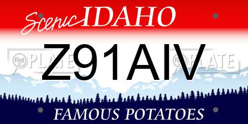 Z91AIV Idaho License Plate