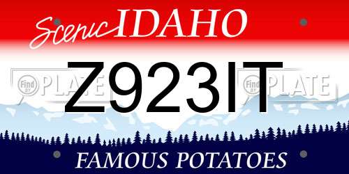 Z923IT Idaho License Plate